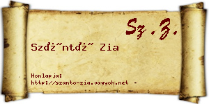 Szántó Zia névjegykártya